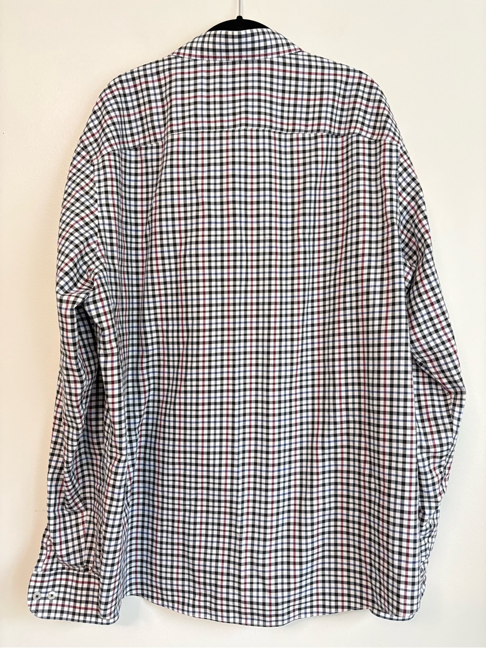UNTUCKit Men's Black and Burgundy Plaid Cotton Button-Down Shirt Sz XXL Tall - Picture 6 of 7